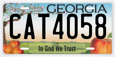 GA license plate CAT4058