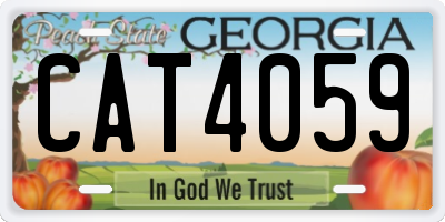GA license plate CAT4059