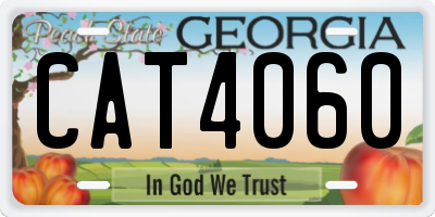 GA license plate CAT4060