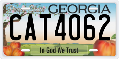 GA license plate CAT4062