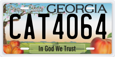 GA license plate CAT4064
