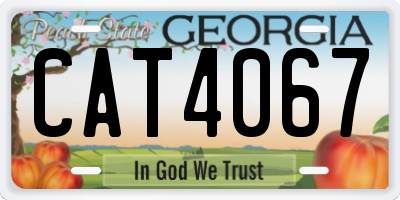 GA license plate CAT4067