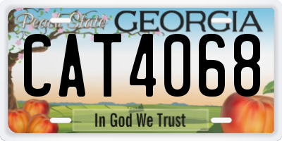 GA license plate CAT4068