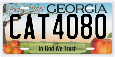 GA license plate CAT4080