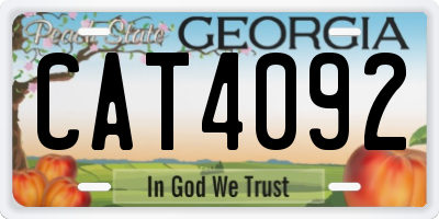 GA license plate CAT4092