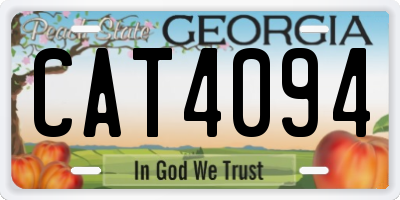 GA license plate CAT4094