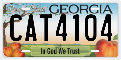 GA license plate CAT4104