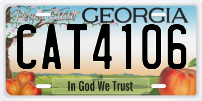 GA license plate CAT4106