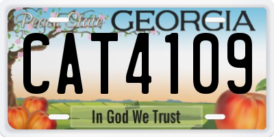 GA license plate CAT4109