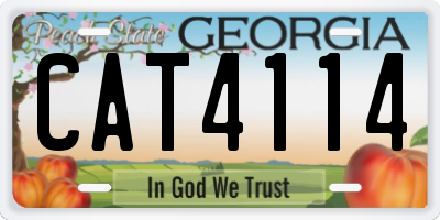 GA license plate CAT4114
