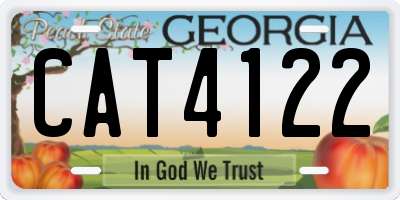 GA license plate CAT4122
