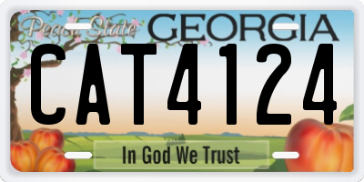GA license plate CAT4124