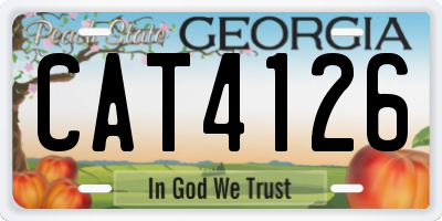 GA license plate CAT4126