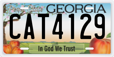 GA license plate CAT4129
