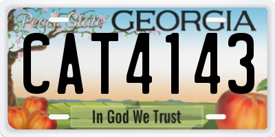 GA license plate CAT4143