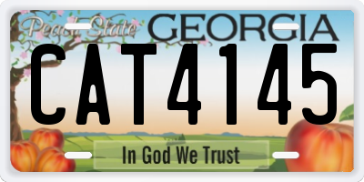 GA license plate CAT4145