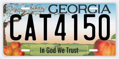 GA license plate CAT4150