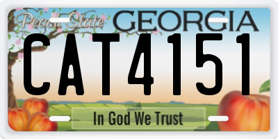 GA license plate CAT4151