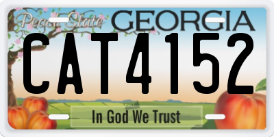 GA license plate CAT4152