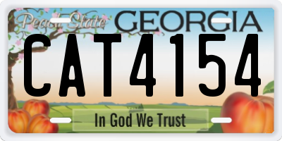 GA license plate CAT4154
