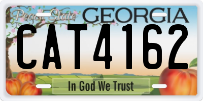 GA license plate CAT4162