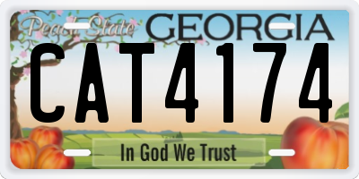 GA license plate CAT4174