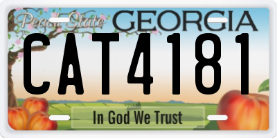 GA license plate CAT4181