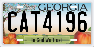 GA license plate CAT4196