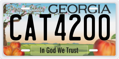 GA license plate CAT4200