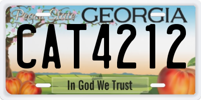 GA license plate CAT4212