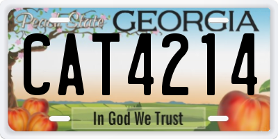 GA license plate CAT4214