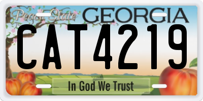 GA license plate CAT4219