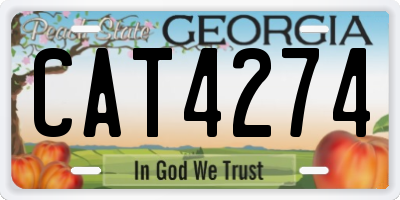 GA license plate CAT4274