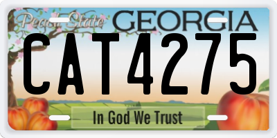 GA license plate CAT4275