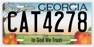 GA license plate CAT4278