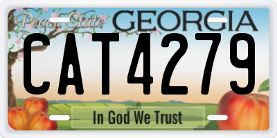 GA license plate CAT4279