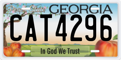 GA license plate CAT4296