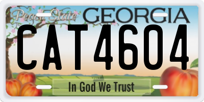 GA license plate CAT4604