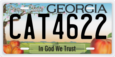 GA license plate CAT4622