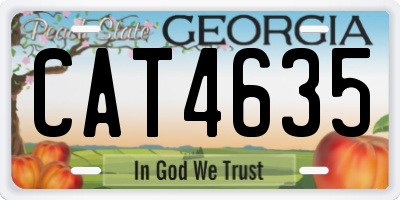 GA license plate CAT4635