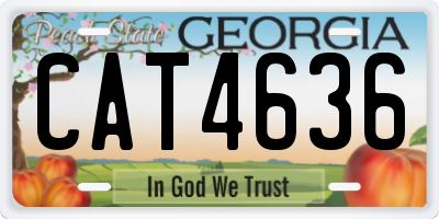 GA license plate CAT4636