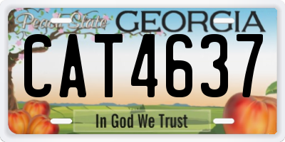 GA license plate CAT4637