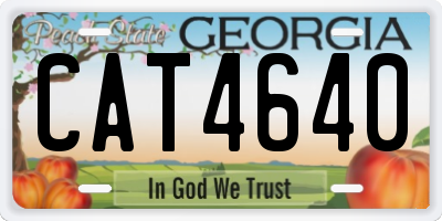 GA license plate CAT4640