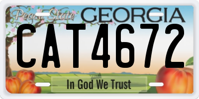 GA license plate CAT4672