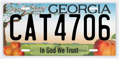 GA license plate CAT4706