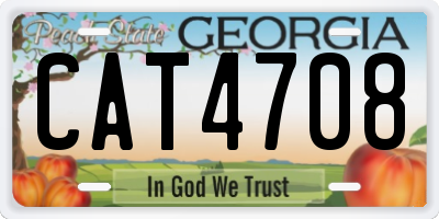 GA license plate CAT4708
