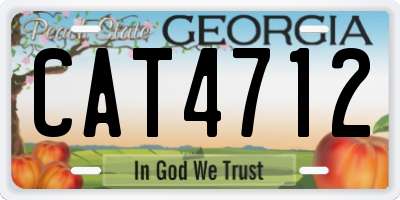 GA license plate CAT4712