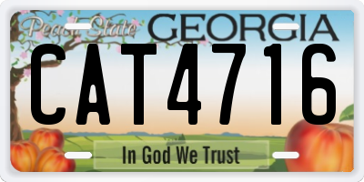 GA license plate CAT4716