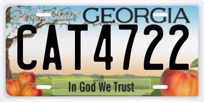 GA license plate CAT4722