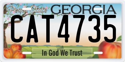 GA license plate CAT4735
